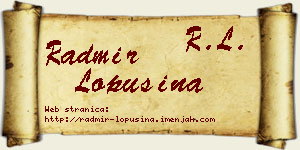 Radmir Lopušina vizit kartica